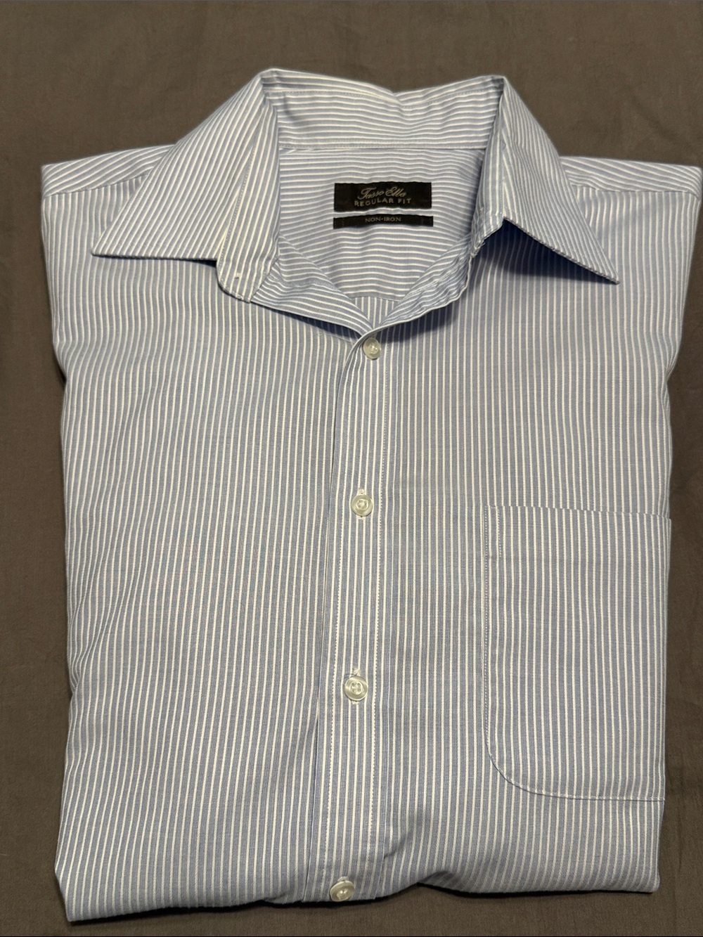 Tasso Elba Blue and White Pinstripe Dress Shirt